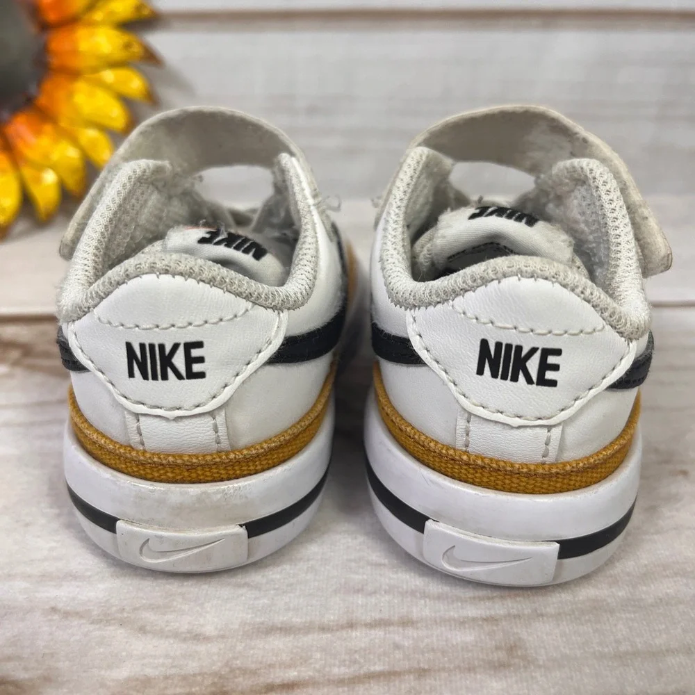 Nike‎ Court Legacy Toddler Sneakers White Black Shoes Tennis Kids 4C